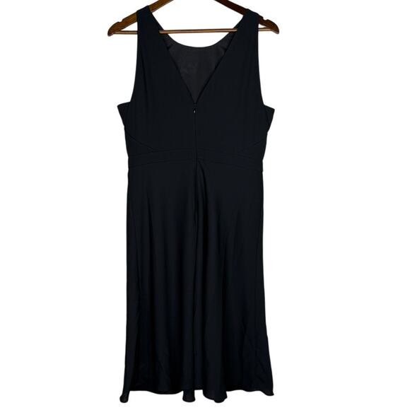 NWT J. Crew Flowy Sleeveless Sheath Midi Dress Lined V Back Zip Up 10 Black - Picture 4 of 15